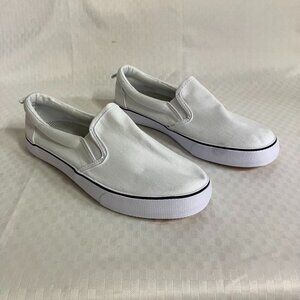 A New Day Women's 7 White Millie Twin Gore Slip-On Sneakers Casual Comfort